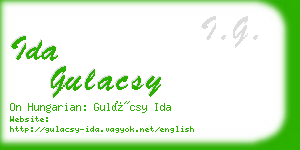 ida gulacsy business card